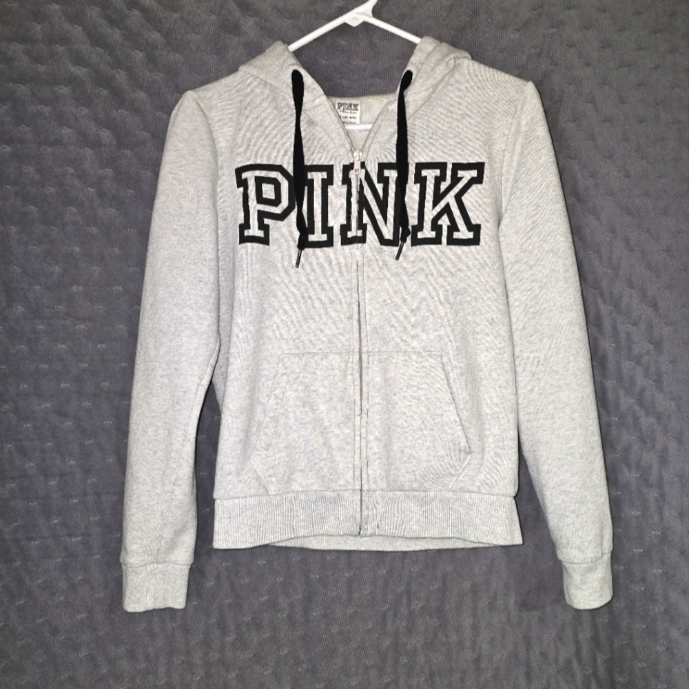 Victoria Secret Pink Size Small Zip-Up Hoodie with Pockets